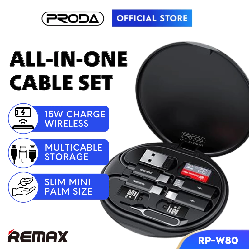 Remax Wireless Charger Fast Charging Cable Set RP-W80 Remax Wireless Charger Fast Charging Cable Set RP-W80